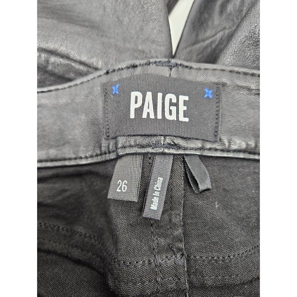 NWOT Paige Verdugo Black Leather Pants Womens 26 Ankle Skinny - Picture 7 of 7